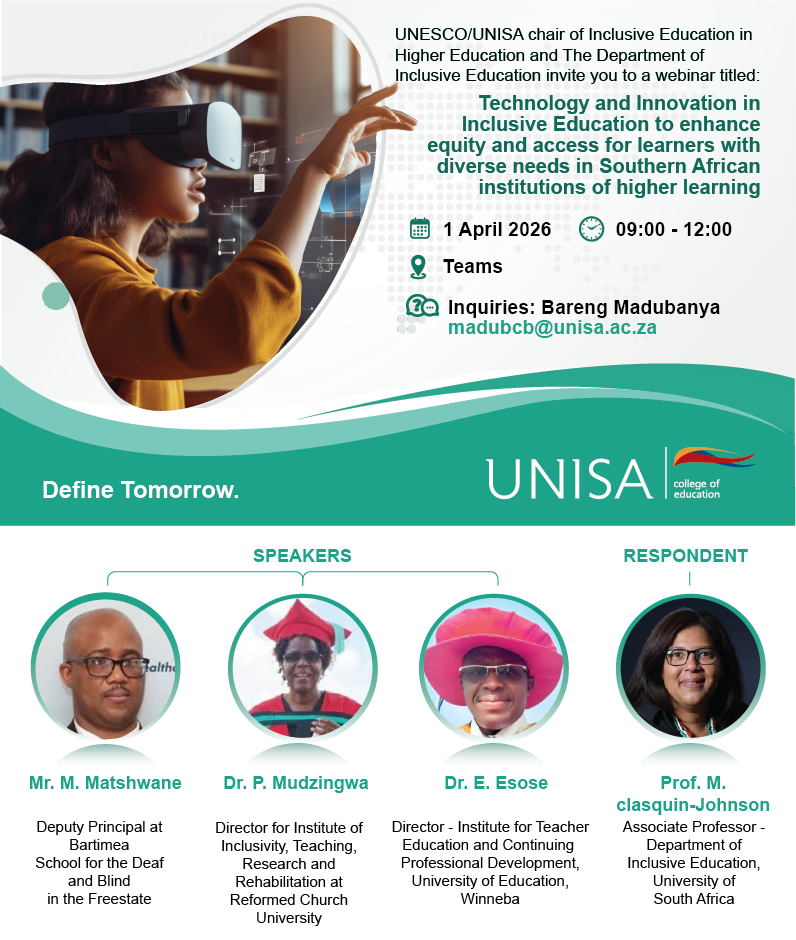 Webinar Technology and Innovation in Inclusive Education to enhance